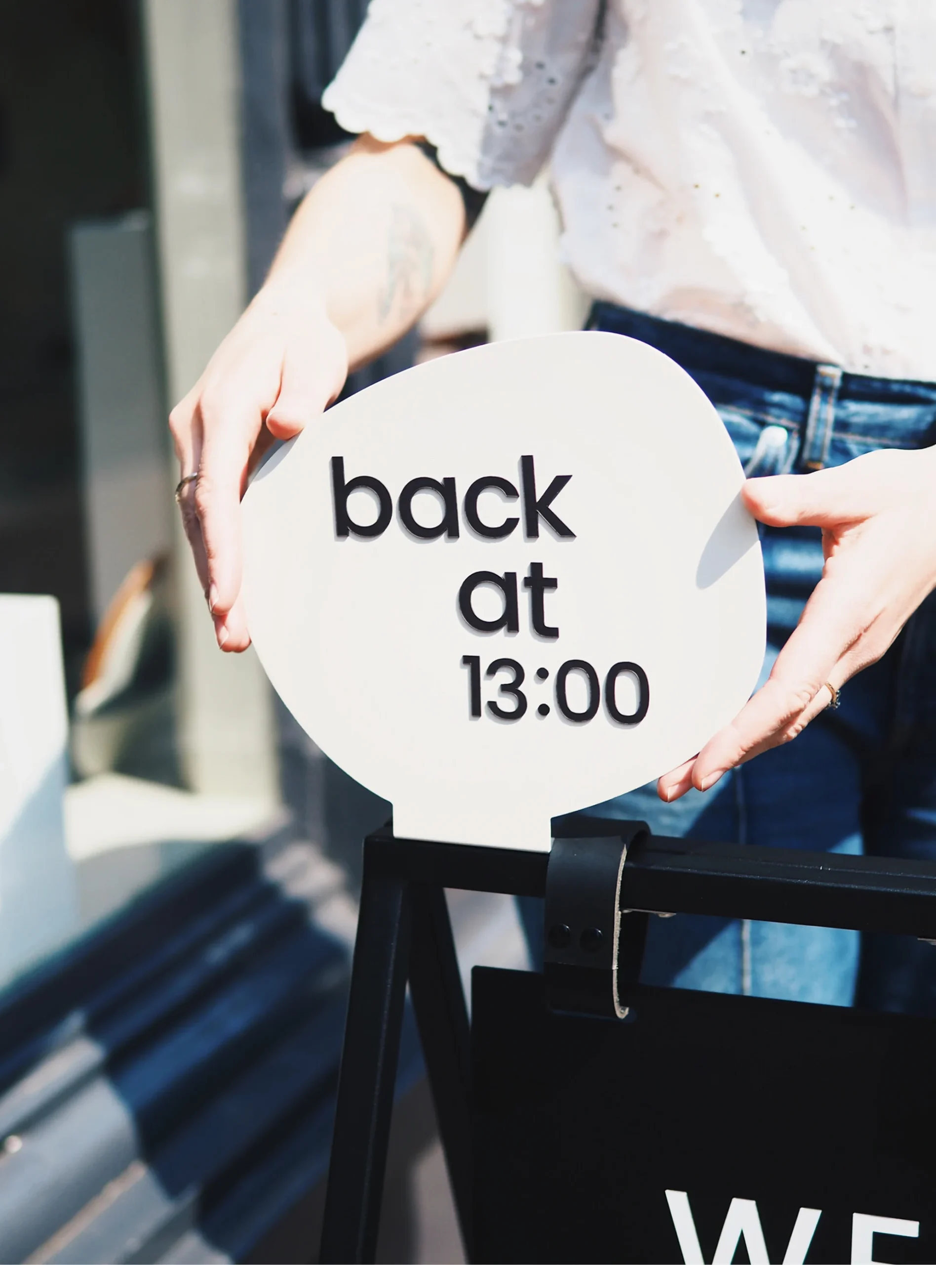 Sidewalk Sign A-frame Slim – Black - Billede 4